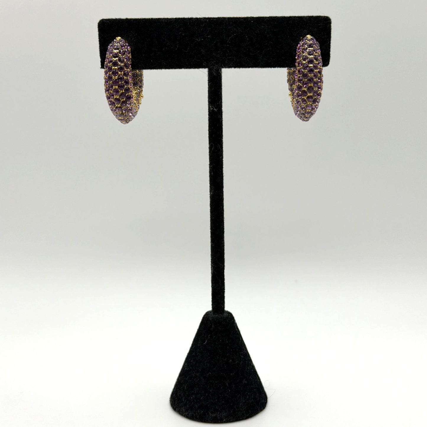 Kendra Scott Purple & Gold Gradient Pave Hoop Earrings