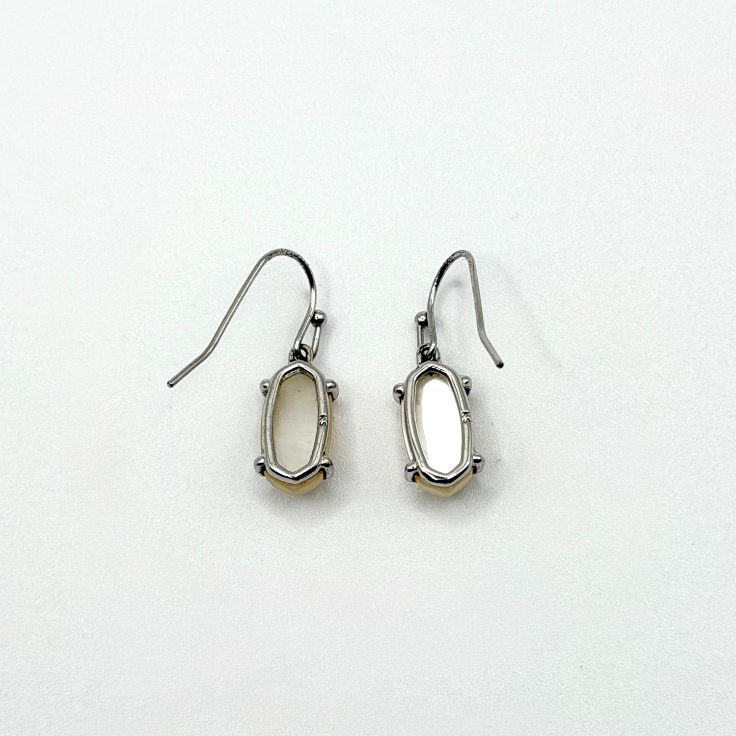 Kendra Scott Lenmi Silver-Tone White Iridescent Drop Earrings