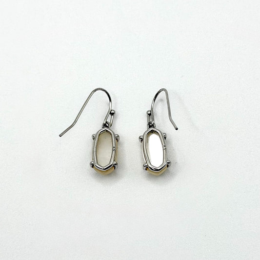 Kendra Scott Lenmi Silver-Tone White Iridescent Drop Earrings