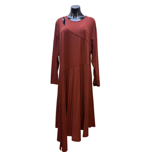 NWT Soft Surroundings Knit Dress Brick Red Long Sleeve Size 2X