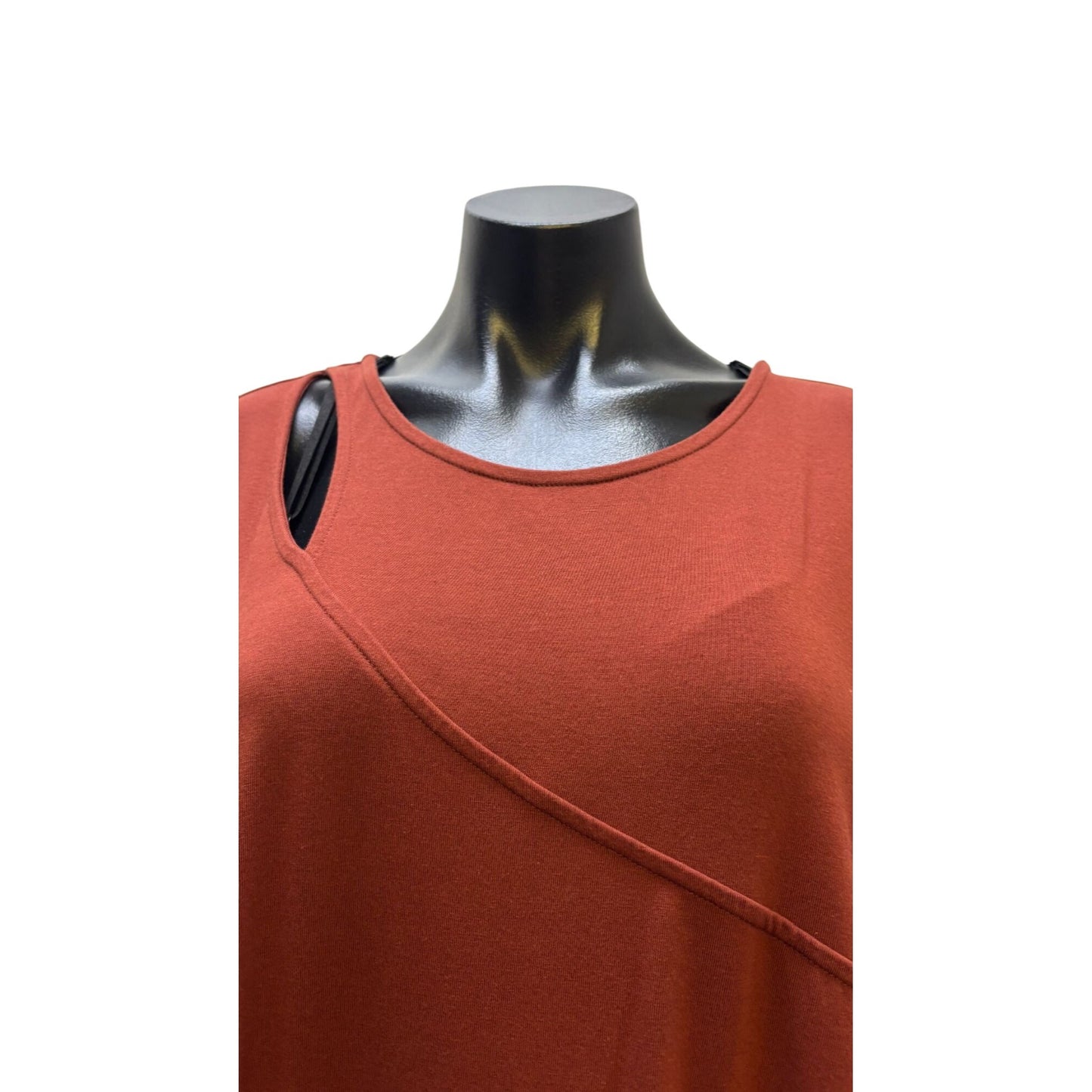 NWT Soft Surroundings Knit Dress Brick Red Long Sleeve Size 2X