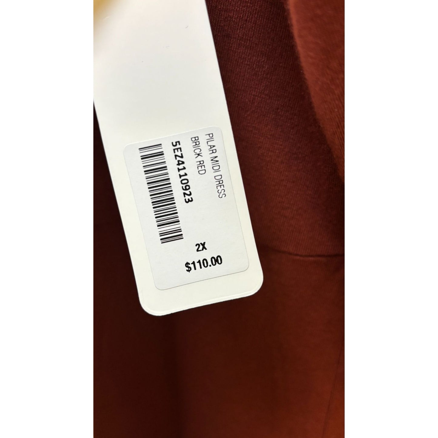 NWT Soft Surroundings Knit Dress Brick Red Long Sleeve Size 2X