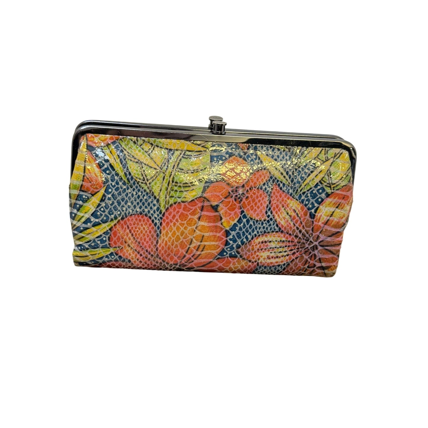 NWT Hobo Floral Print Double Frame Wallet With Snap Closure