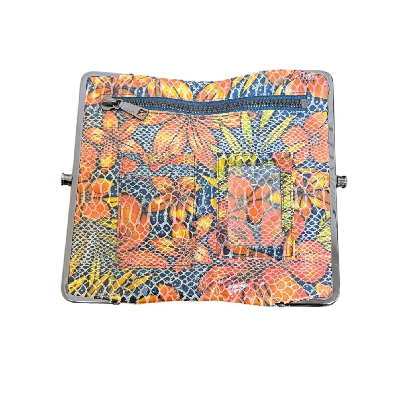 NWT Hobo Floral Print Double Frame Wallet With Snap Closure