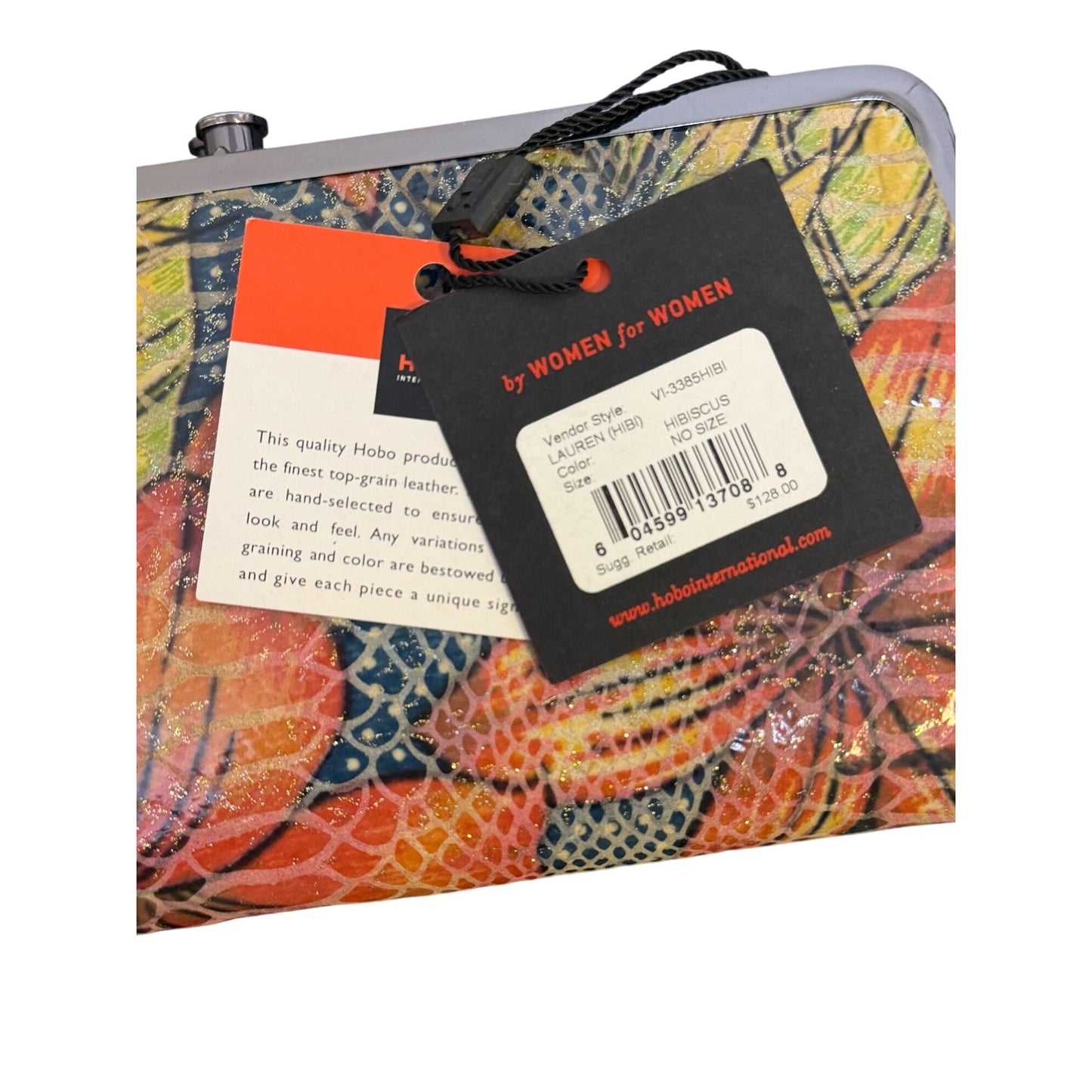 NWT Hobo Floral Print Double Frame Wallet With Snap Closure