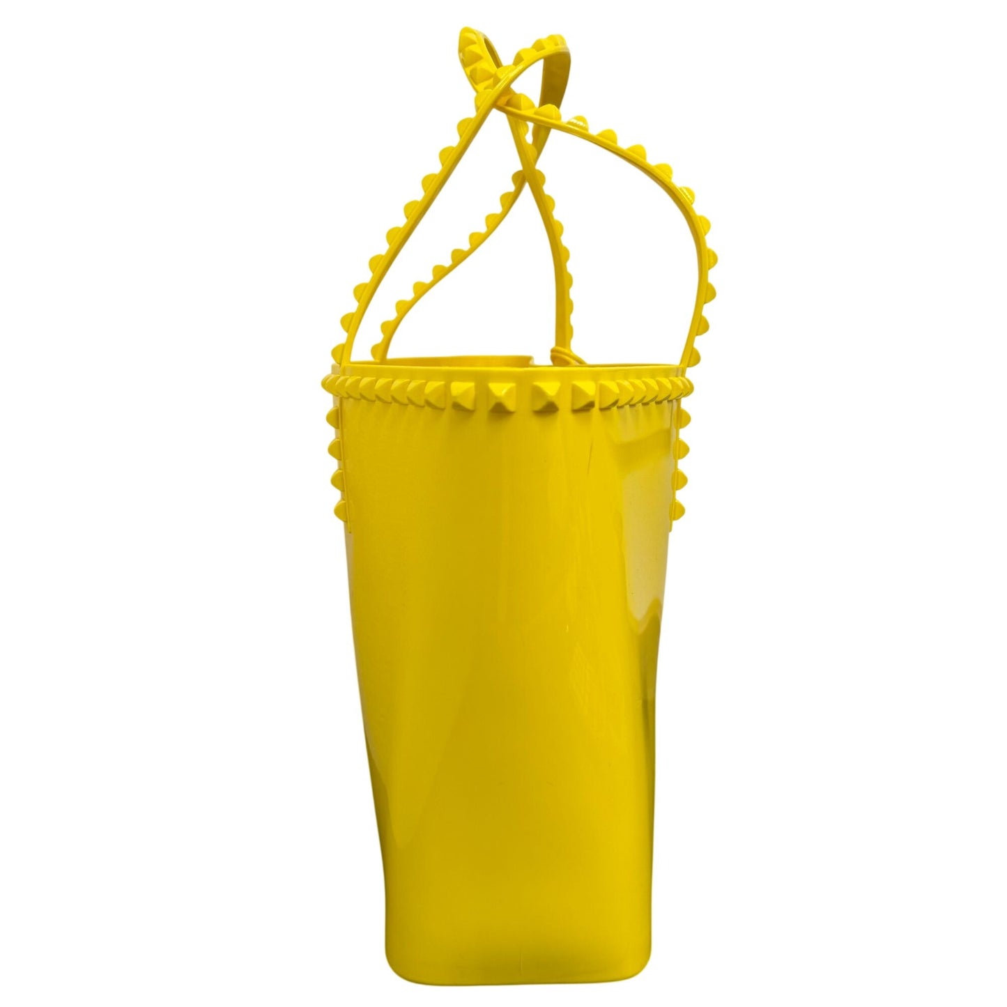 Carmen Sol Studded Yellow Tote Bag With Double Handles