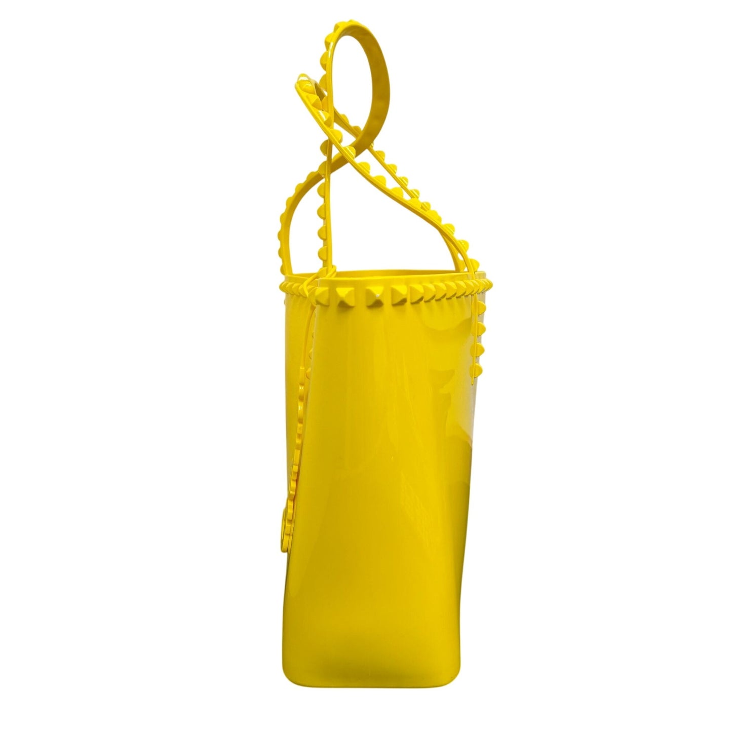 Carmen Sol Studded Yellow Tote Bag With Double Handles