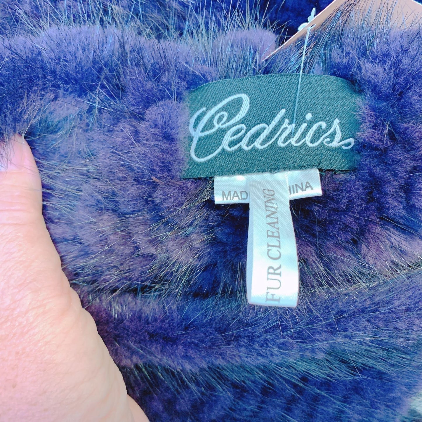 Cedrics Purple Real Fur Shawl/Scarf One Size