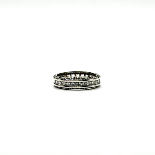 925 Sterling Silver Square Cut CZ Infinity Band Ring Size 9.5
