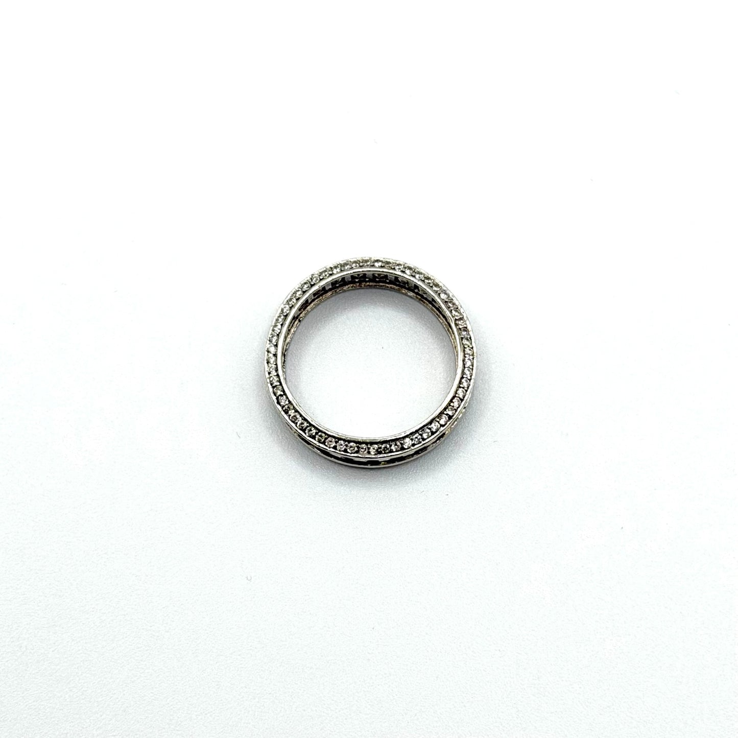 925 Sterling Silver Square Cut CZ Infinity Band Ring Size 9.5