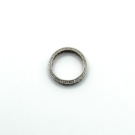 925 Sterling Silver Square Cut CZ Infinity Band Ring Size 9.5