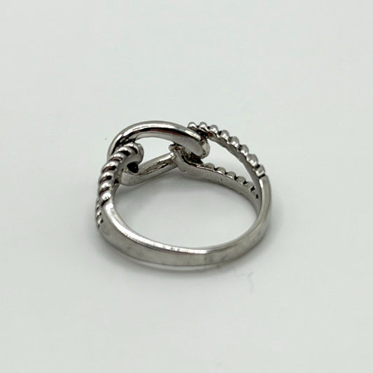 Vintage Lia Sophia Silver Tone Twisted Rope Knot Ring Size 10