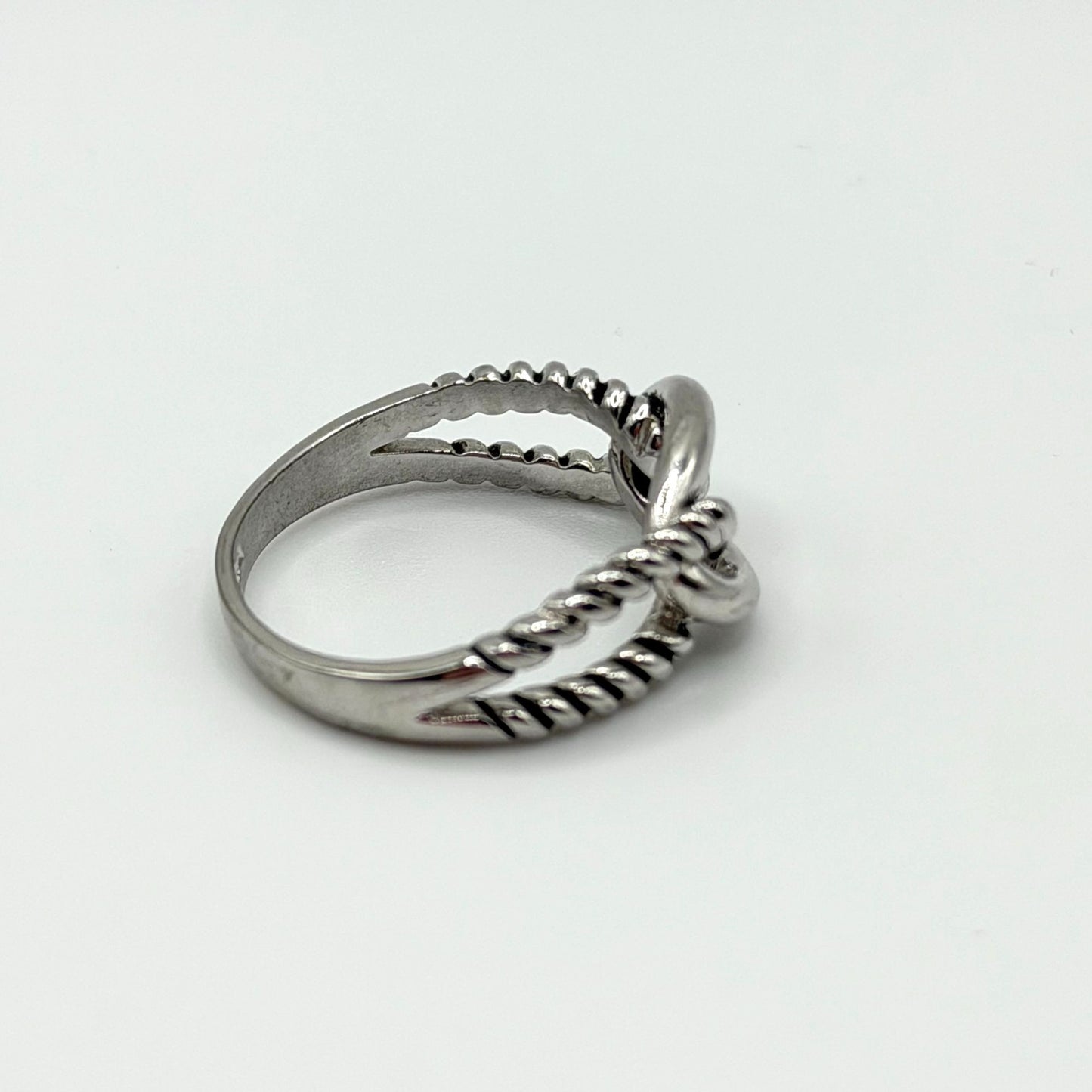 Vintage Lia Sophia Silver Tone Twisted Rope Knot Ring Size 10