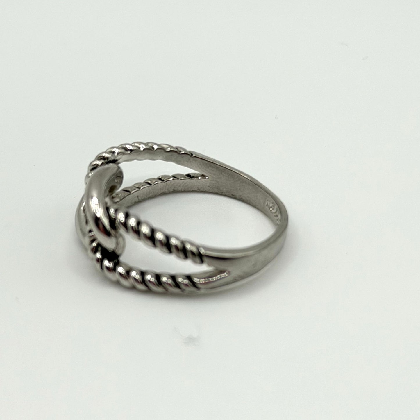 Vintage Lia Sophia Silver Tone Twisted Rope Knot Ring Size 10