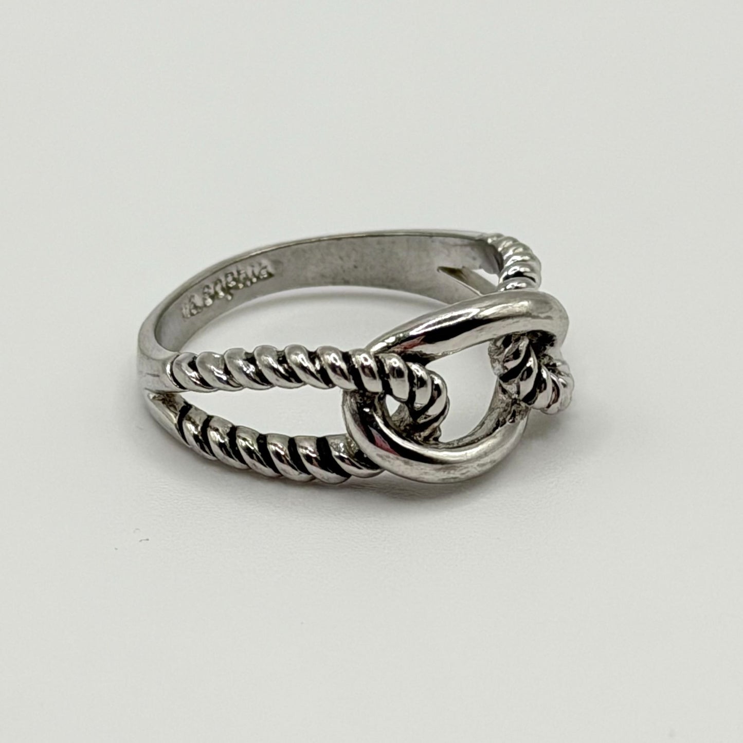Vintage Lia Sophia Silver Tone Twisted Rope Knot Ring Size 10