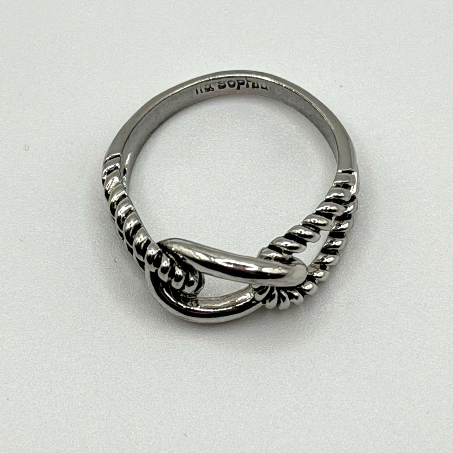 Vintage Lia Sophia Silver Tone Twisted Rope Knot Ring Size 10