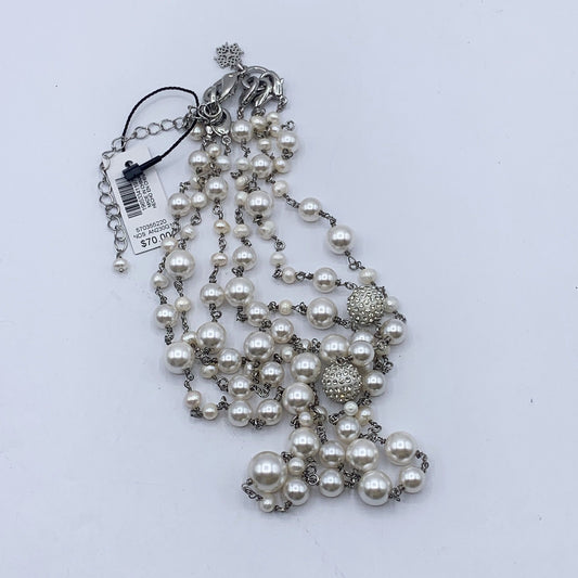White House Black Market Multi-Strand Faux Pearl & Rhinestone Beaded Necklace