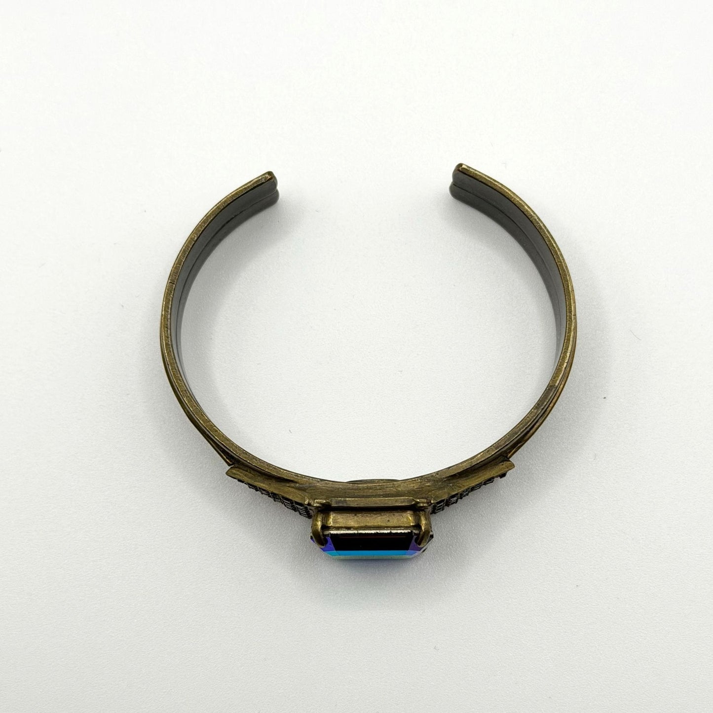 Sorrelli Glass Multi Rhinestone Cuff Bracelet In Antique Brass Finish