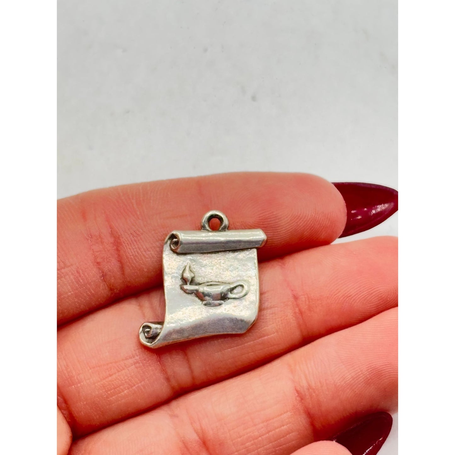 James Avery Sterling Silver 925 Retired Honor Roll Scroll Lamp Charm