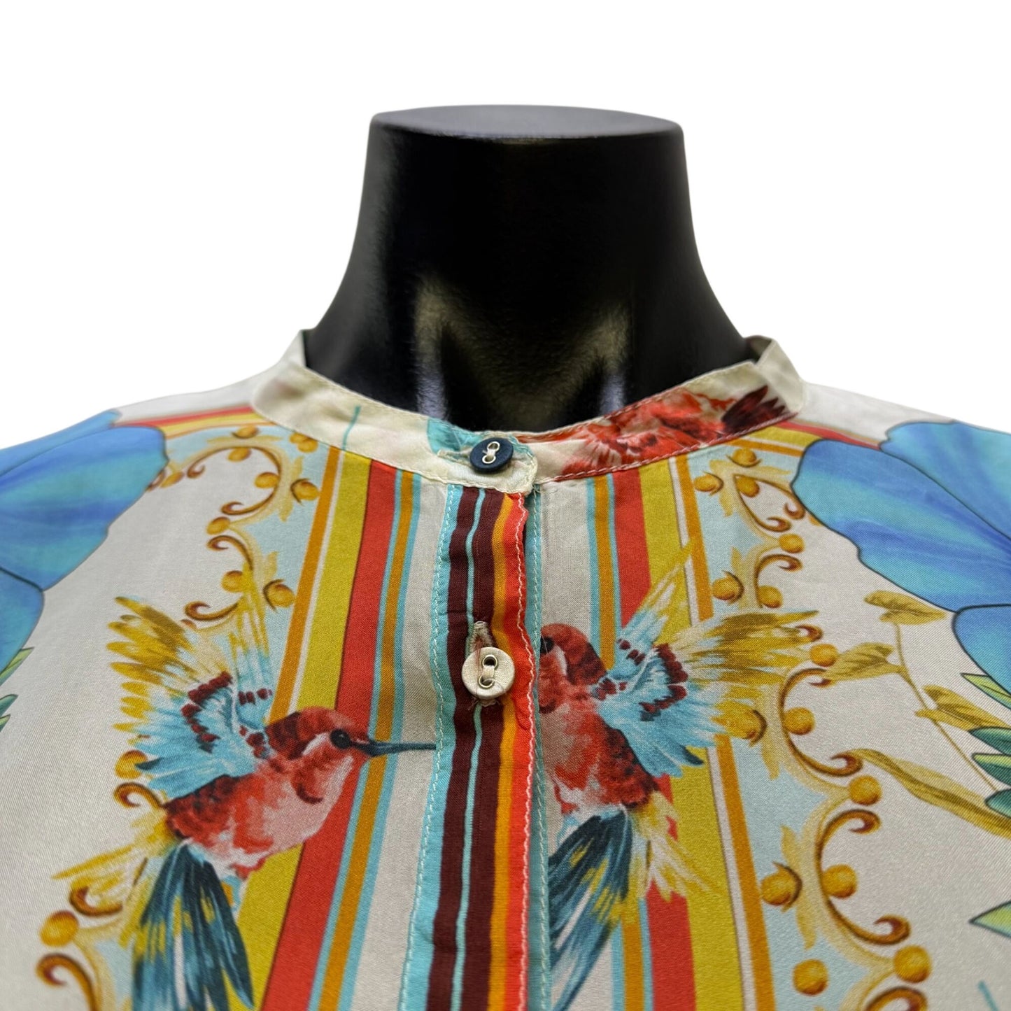 Johnny Was Blouse Multi-Color Floral Button Down Long Sleeve S