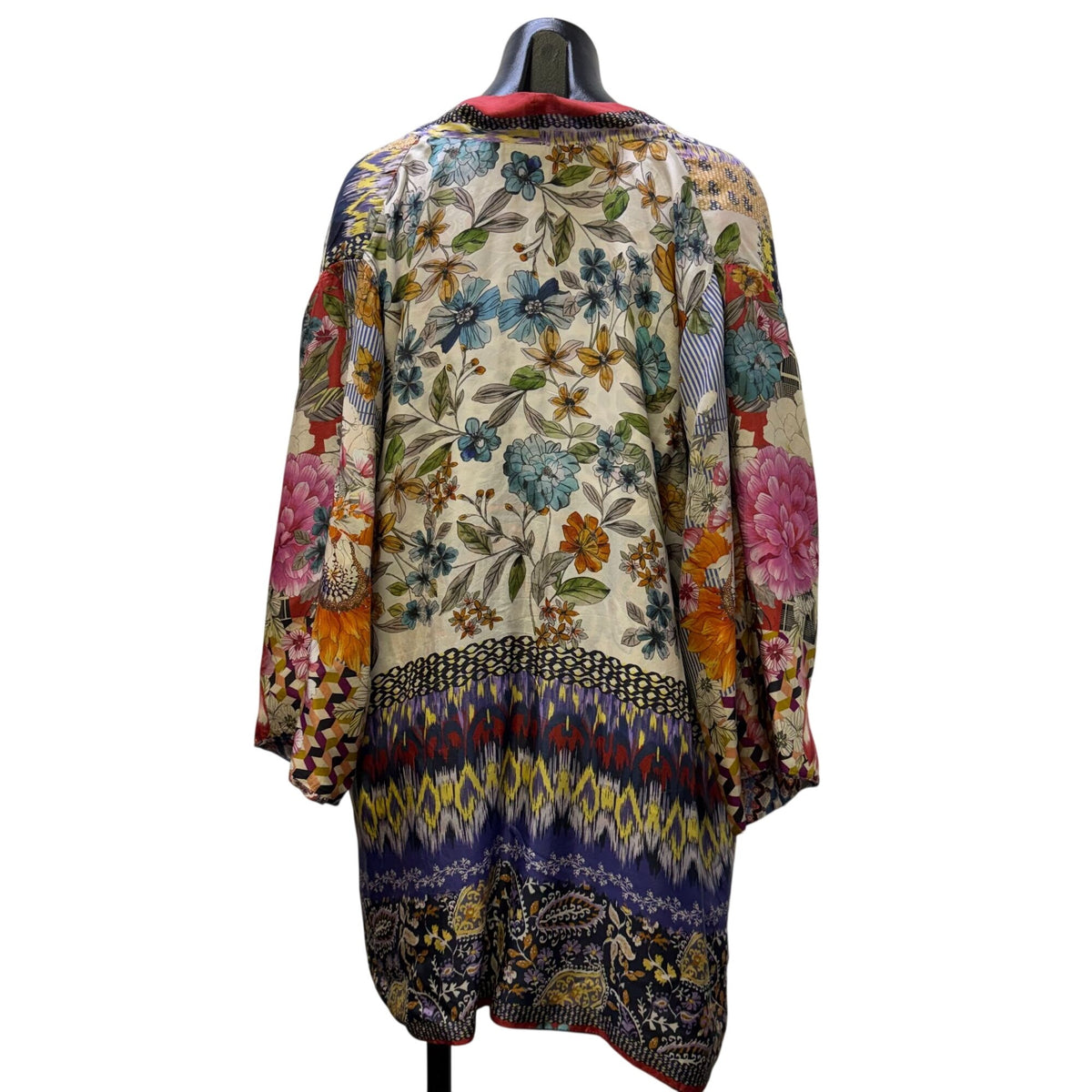 Johnny Was Reversible Silk Kimono Cardigan Multicolor M
