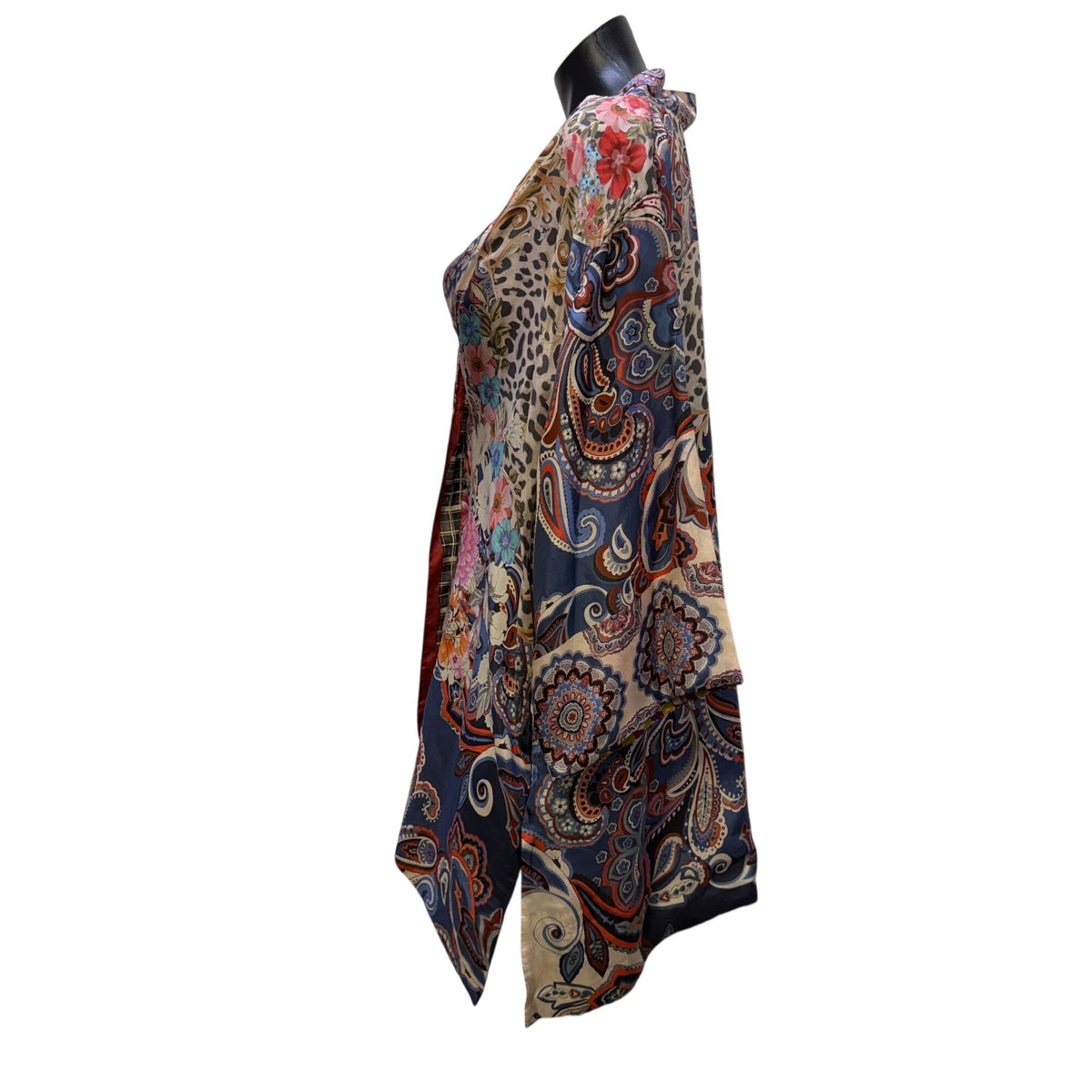 Johnny Was Reversible Silk Kimono Cardigan Multicolor M