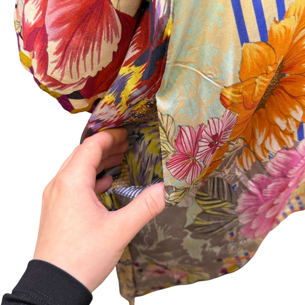 Johnny Was Reversible Silk Kimono Cardigan Multicolor M