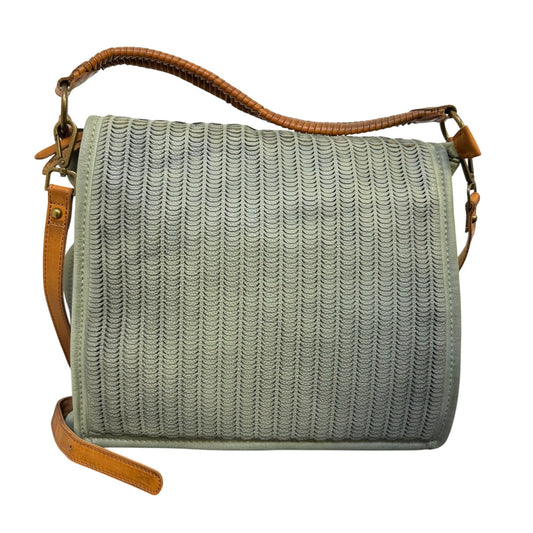 Free People Woven Shoulder Bag Green & Brown Adjustable Strap