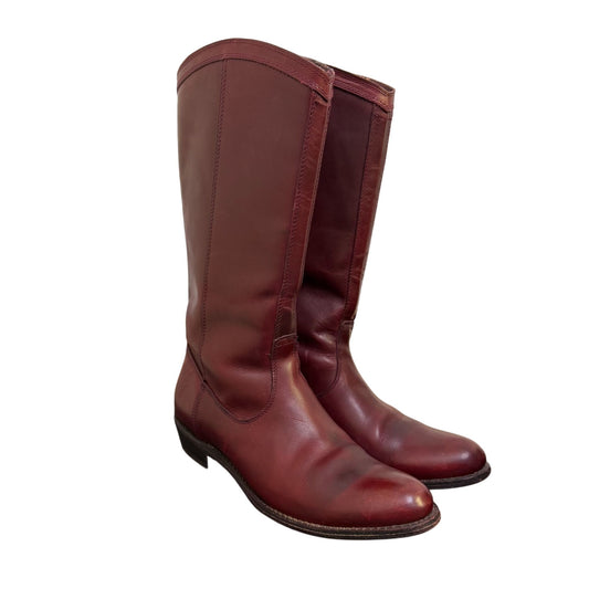 Frye Burgundy Leather Riding Boots Size 8.5