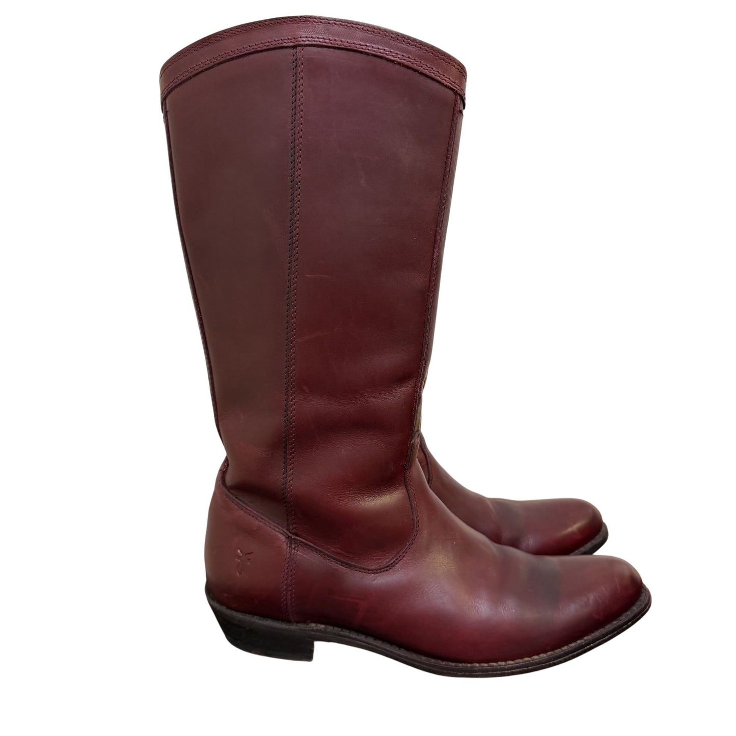Frye Burgundy Leather Riding Boots Size 8.5