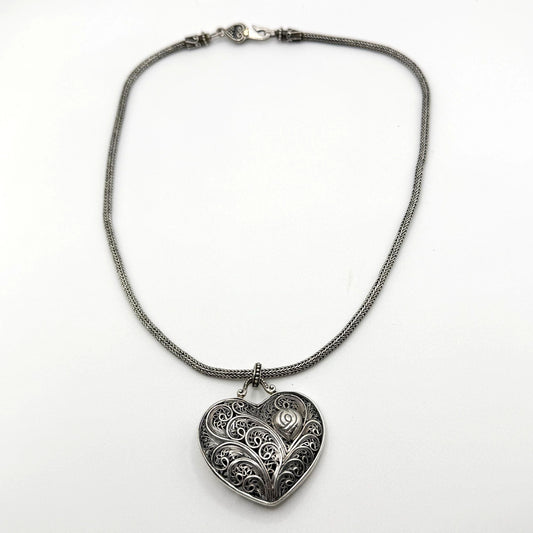 Brighton Treasures 925 Sterling Silver Heart Pendant Necklace
