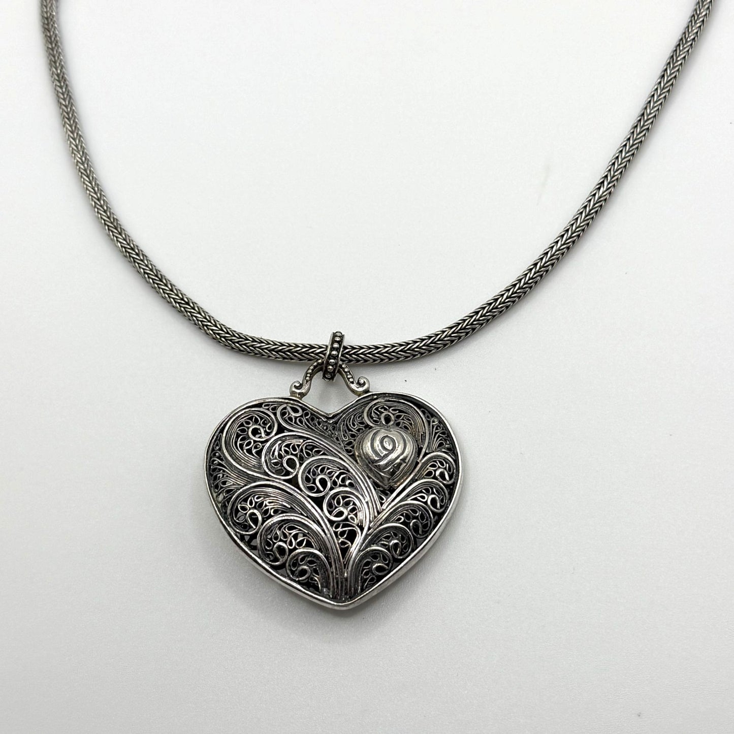 Brighton Treasures 925 Sterling Silver Heart Pendant Necklace