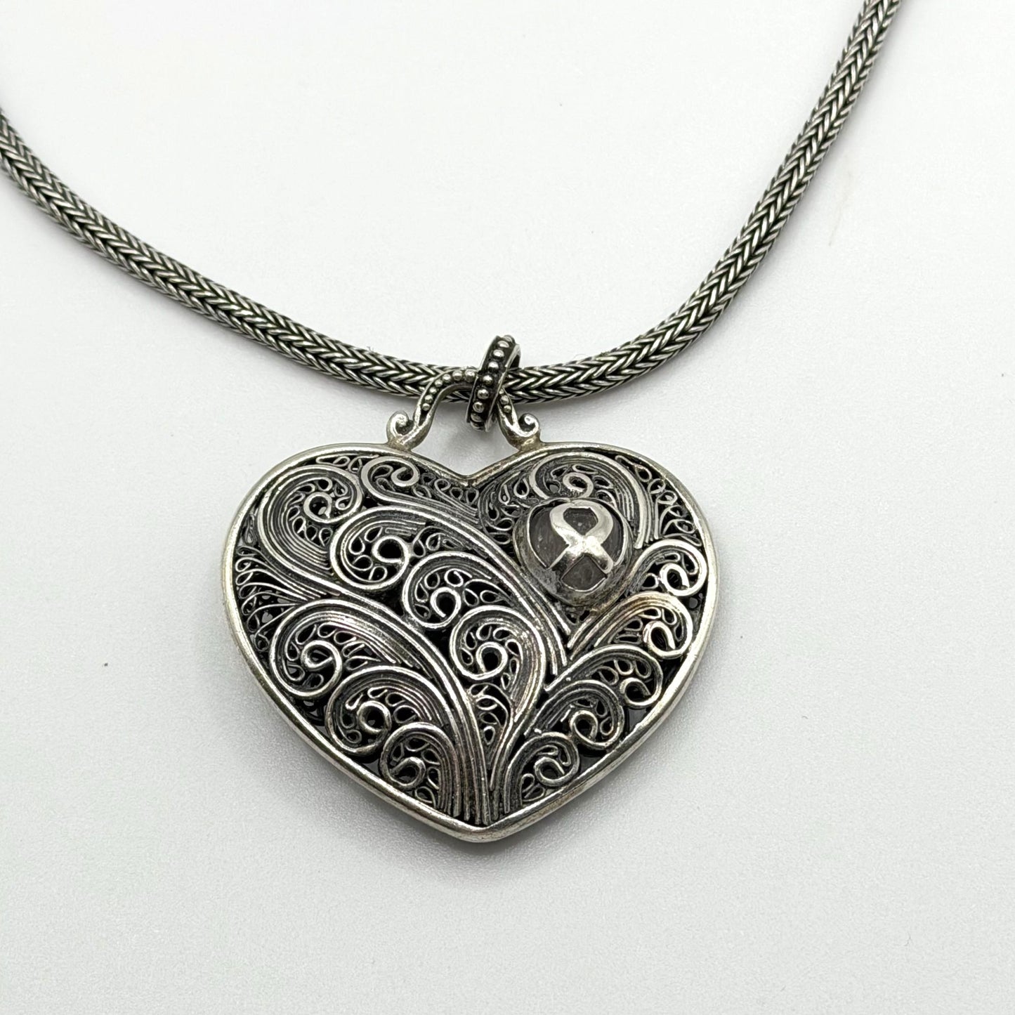Brighton Treasures 925 Sterling Silver Heart Pendant Necklace