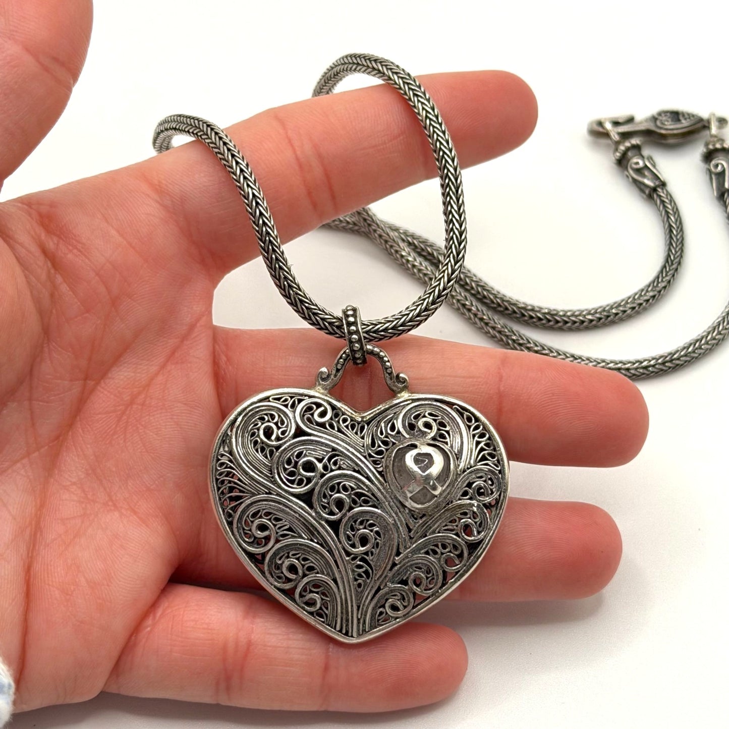 Brighton Treasures 925 Sterling Silver Heart Pendant Necklace