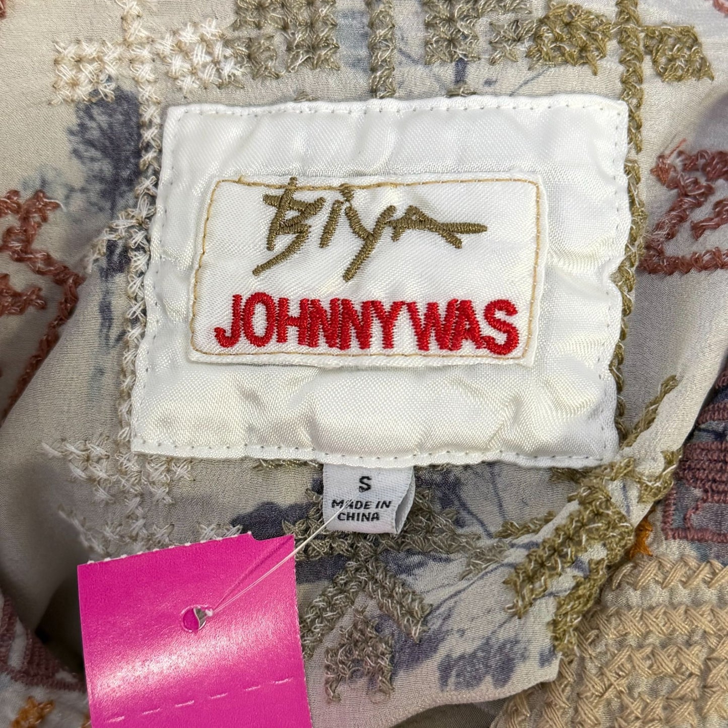 Johnny Was Floral Embroidered Blouse Multi-Color Long Sleeve S