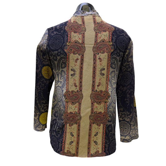 Pierre-Louis Mascia Button-Down Blouse Navy Multi Long Sleeve S