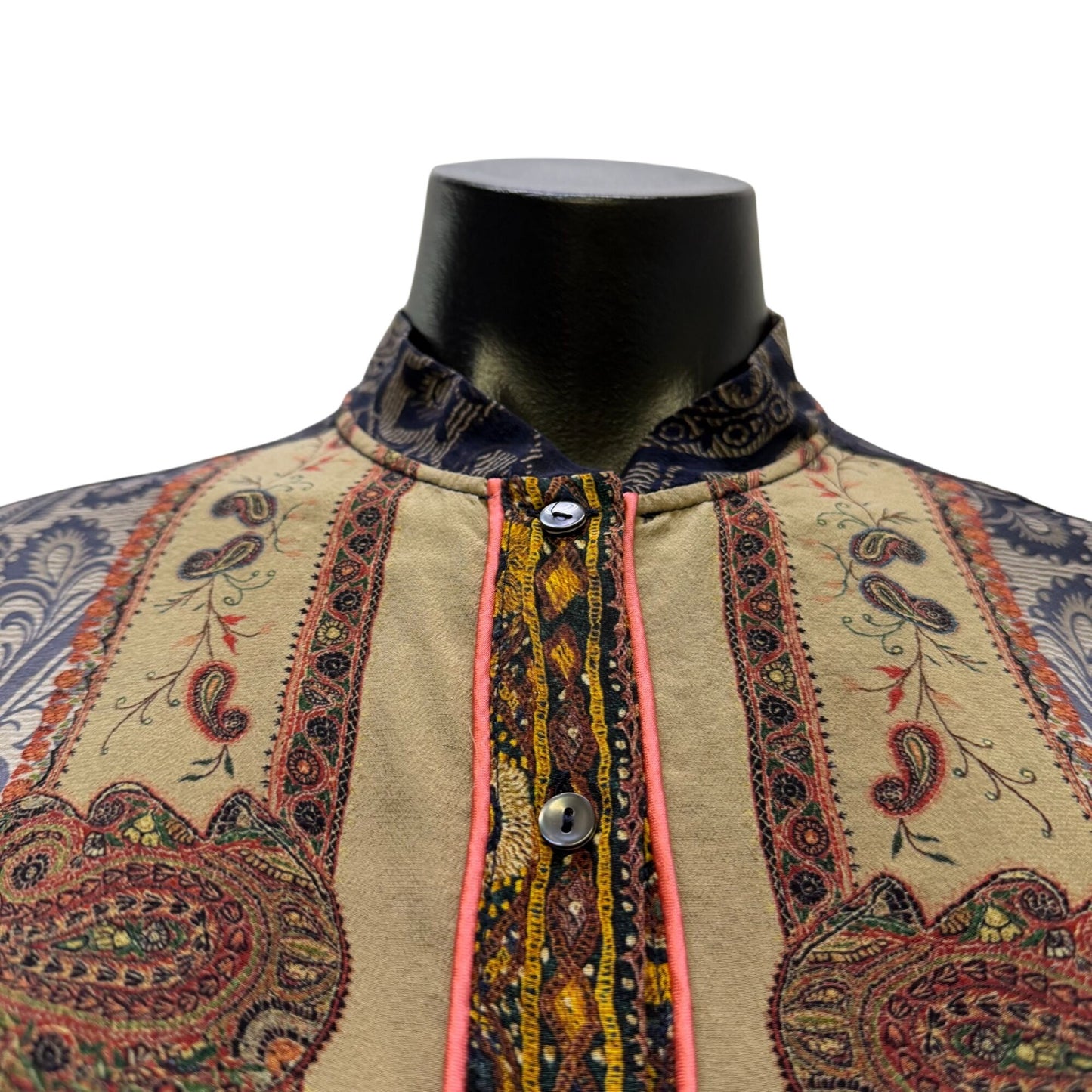 Pierre-Louis Mascia Button-Down Blouse Navy Multi Long Sleeve S