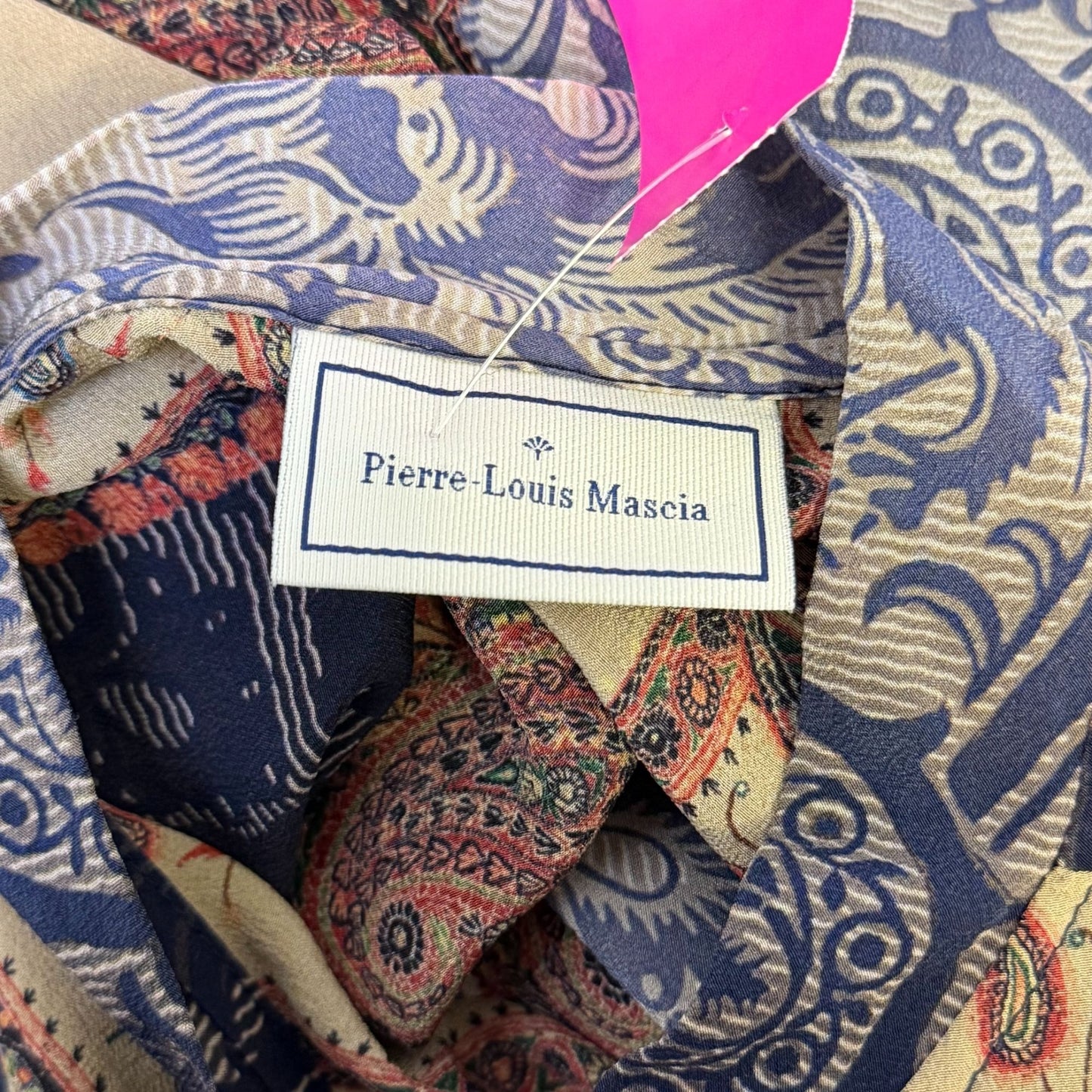 Pierre-Louis Mascia Button-Down Blouse Navy Multi Long Sleeve S