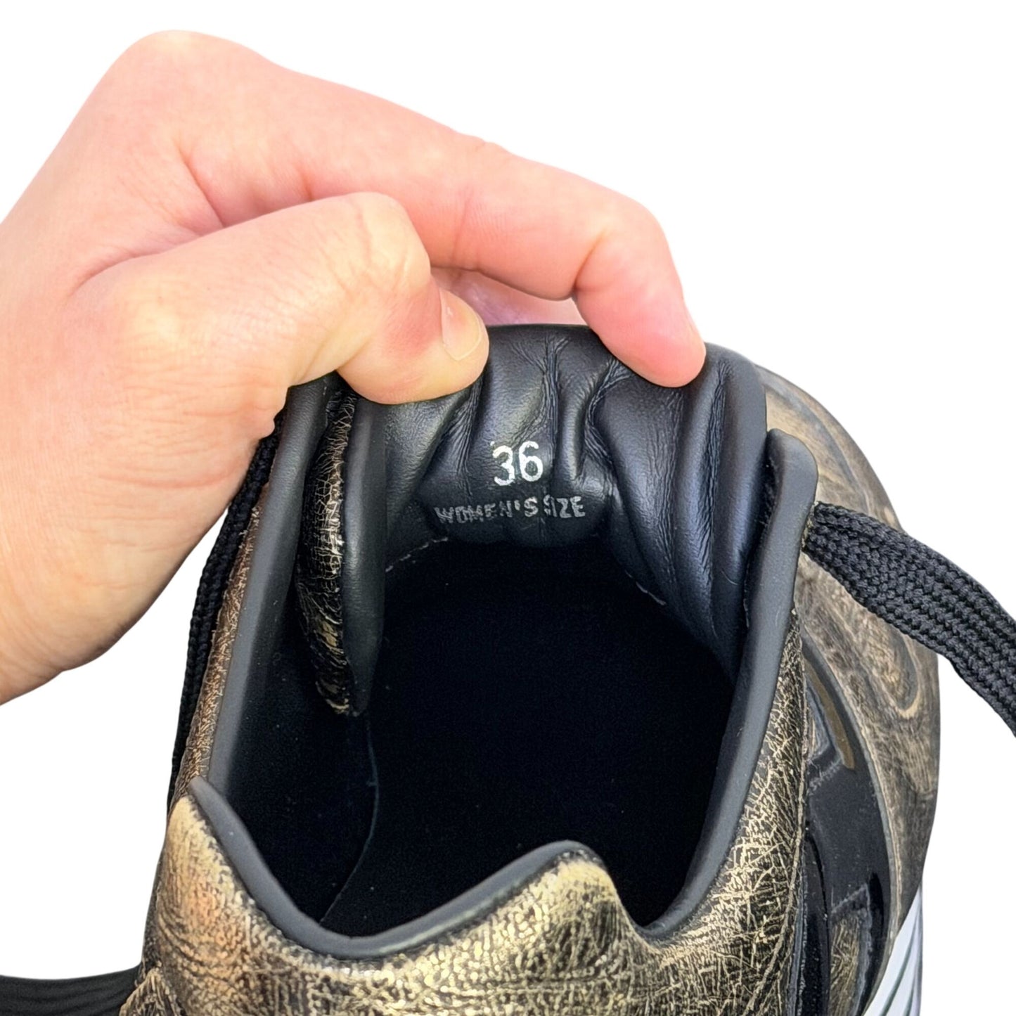 Hogan Gold Platform Sneakers Metallic Leather Size 5.5
