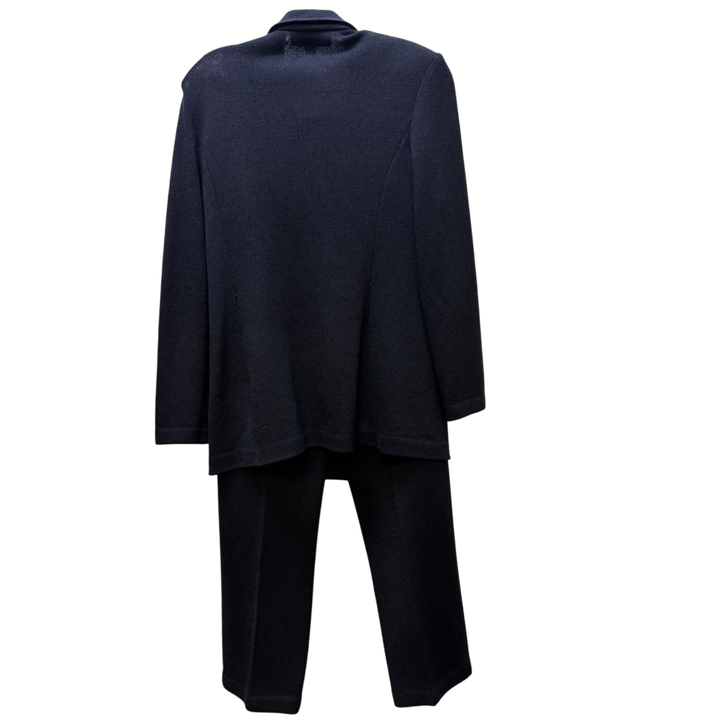 St. John Knit Black Pant & Jacket Suit Set Size 4/6 2p