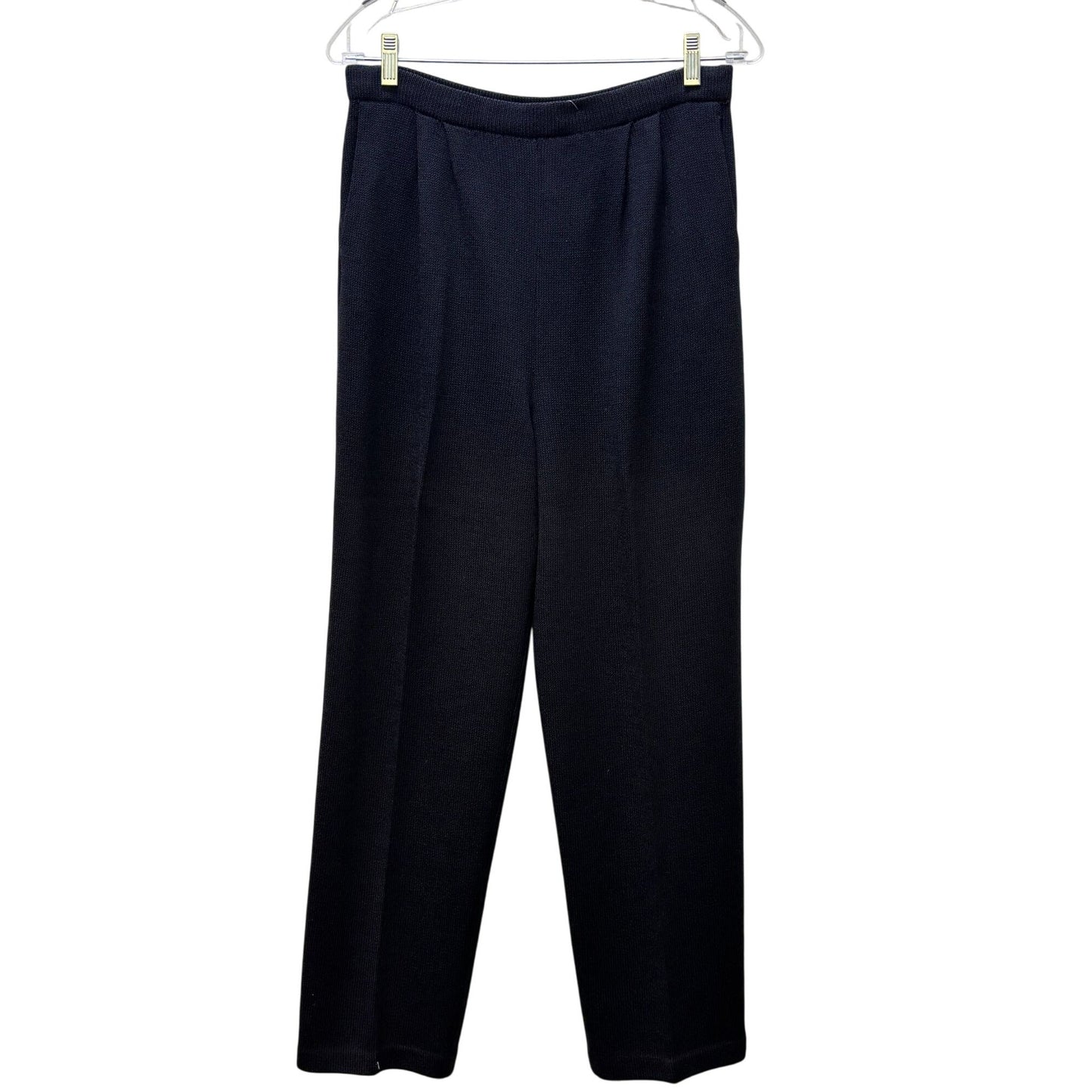 St. John Knit Black Pant & Jacket Suit Set Size 4/6 2p