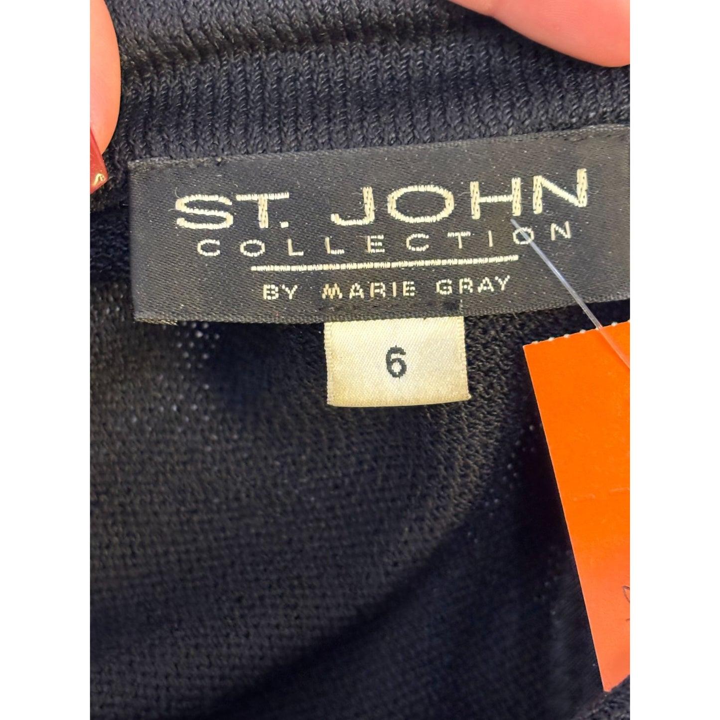 St. John Knit Black Pant & Jacket Suit Set Size 4/6 2p