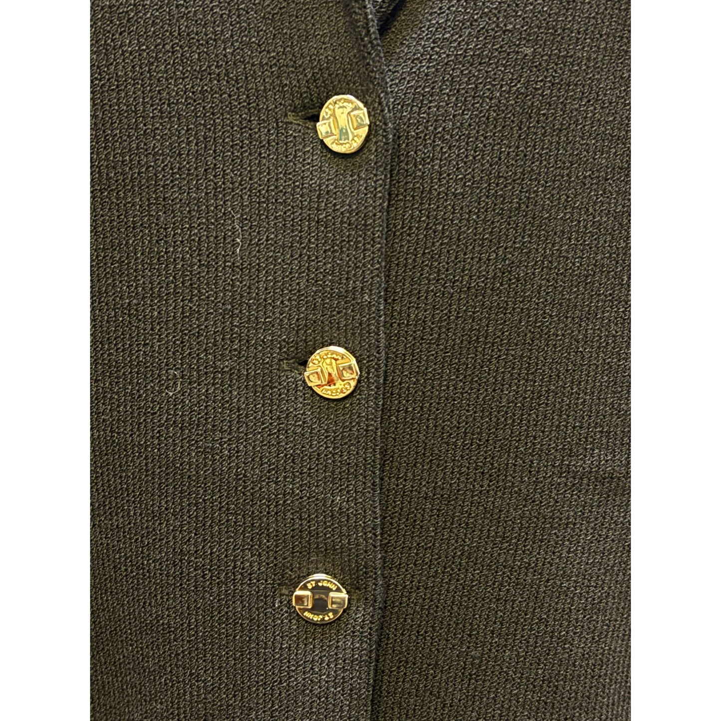 St. John Knit Black Pant & Jacket Suit Set Size 4/6 2p