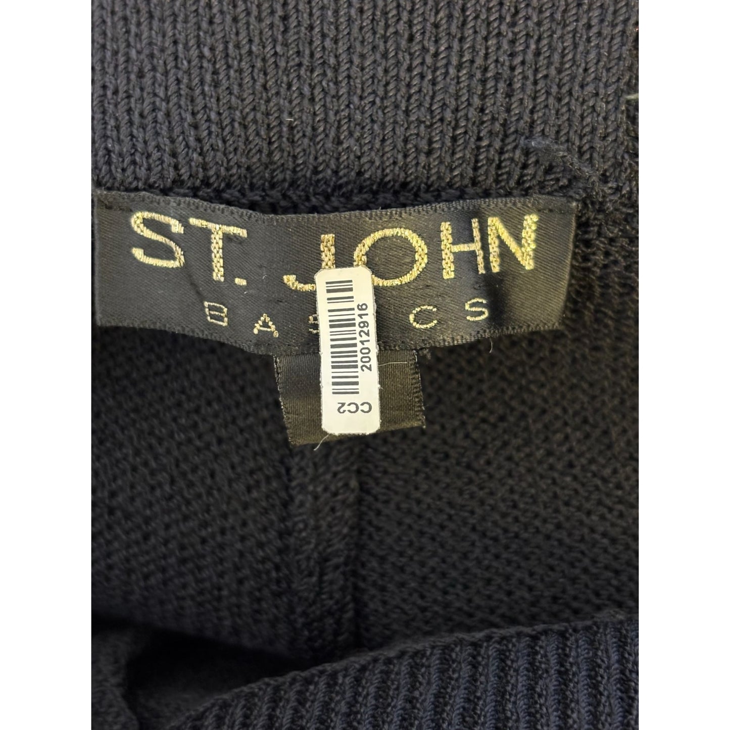 St. John Knit Black Pant & Jacket Suit Set Size 4/6 2p