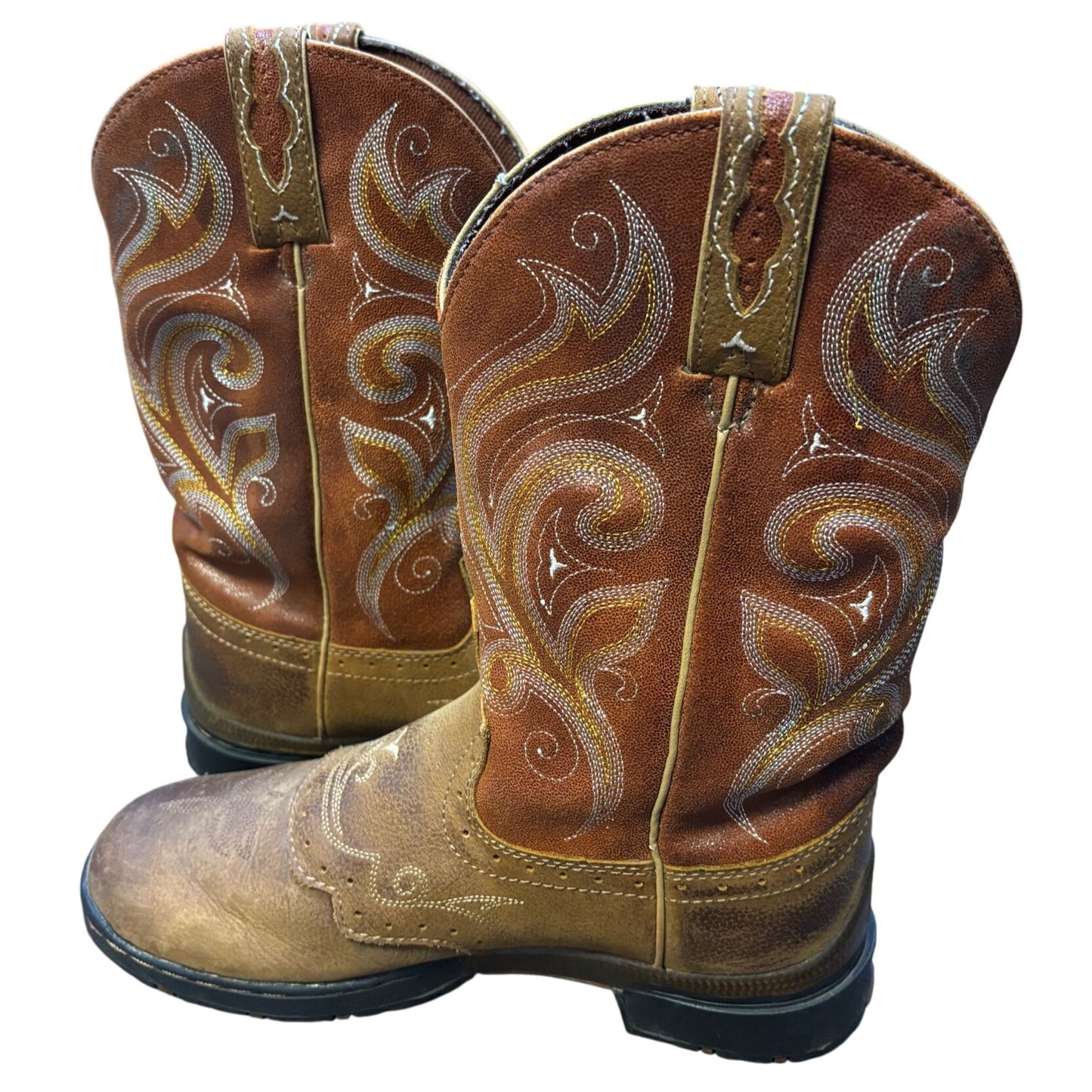 Justin Western Boots Brown Leather Size 7