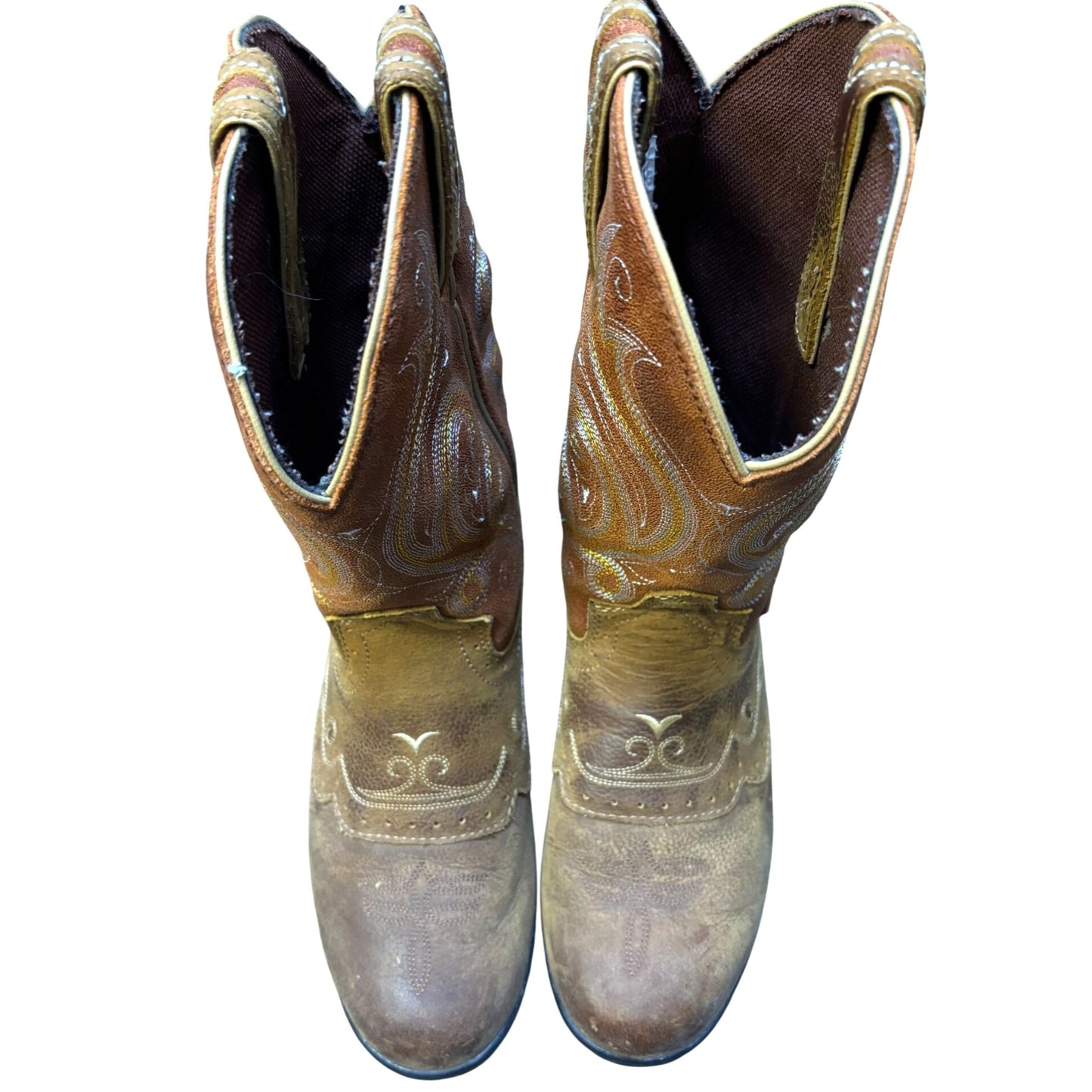 Justin Western Boots Brown Leather Size 7