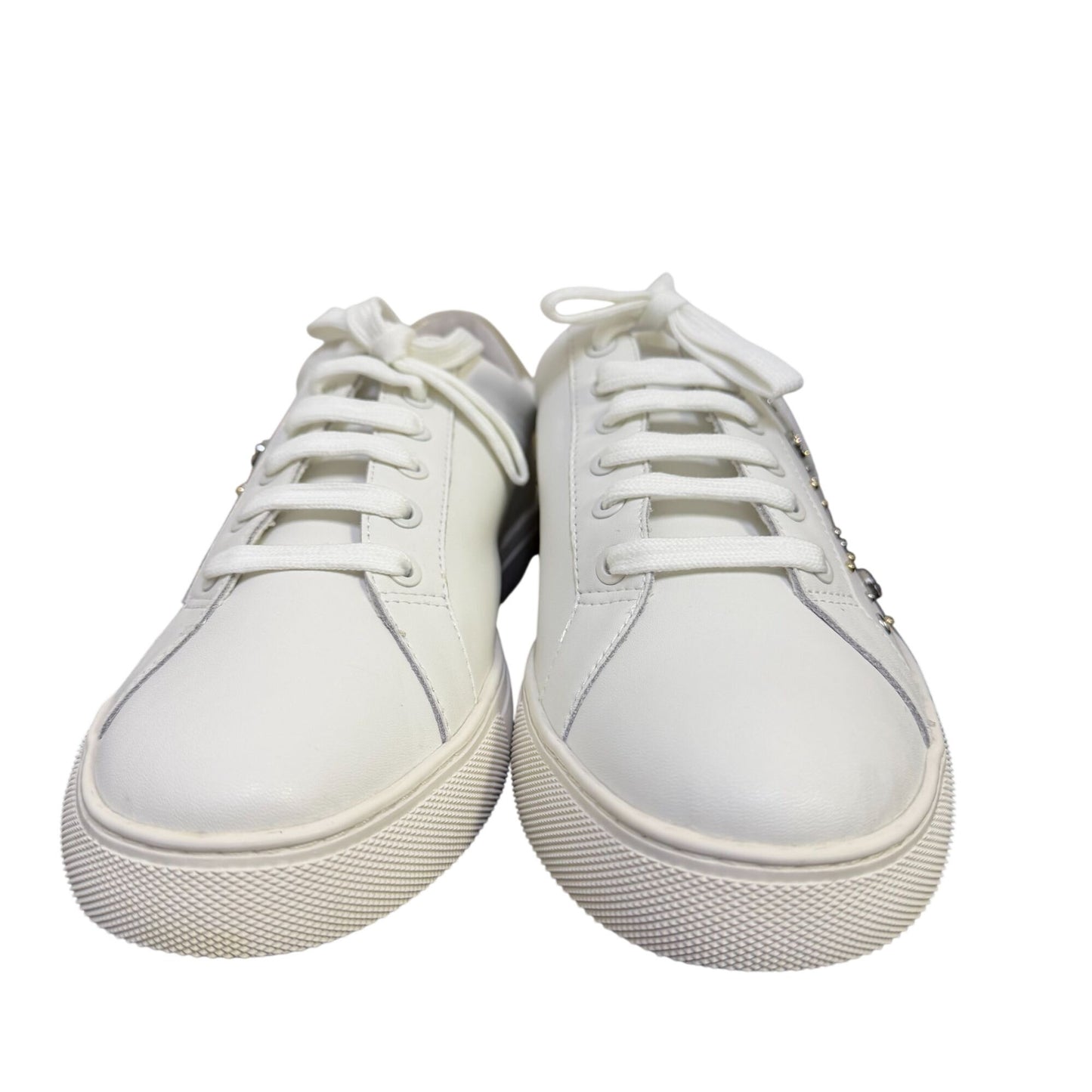 Chico's White Love Chicos Sneakers With Gold Metallic Accent 10