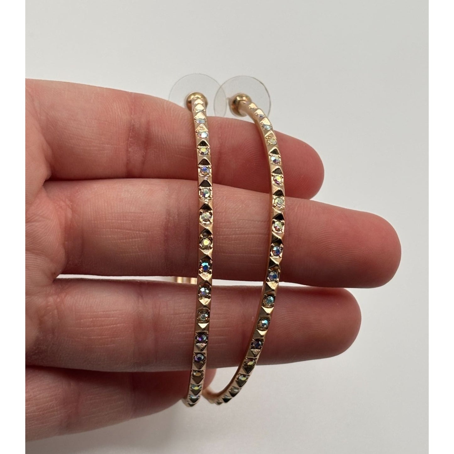 Kendra Scott Gold Studded Geometric Large Hoop Earrings
