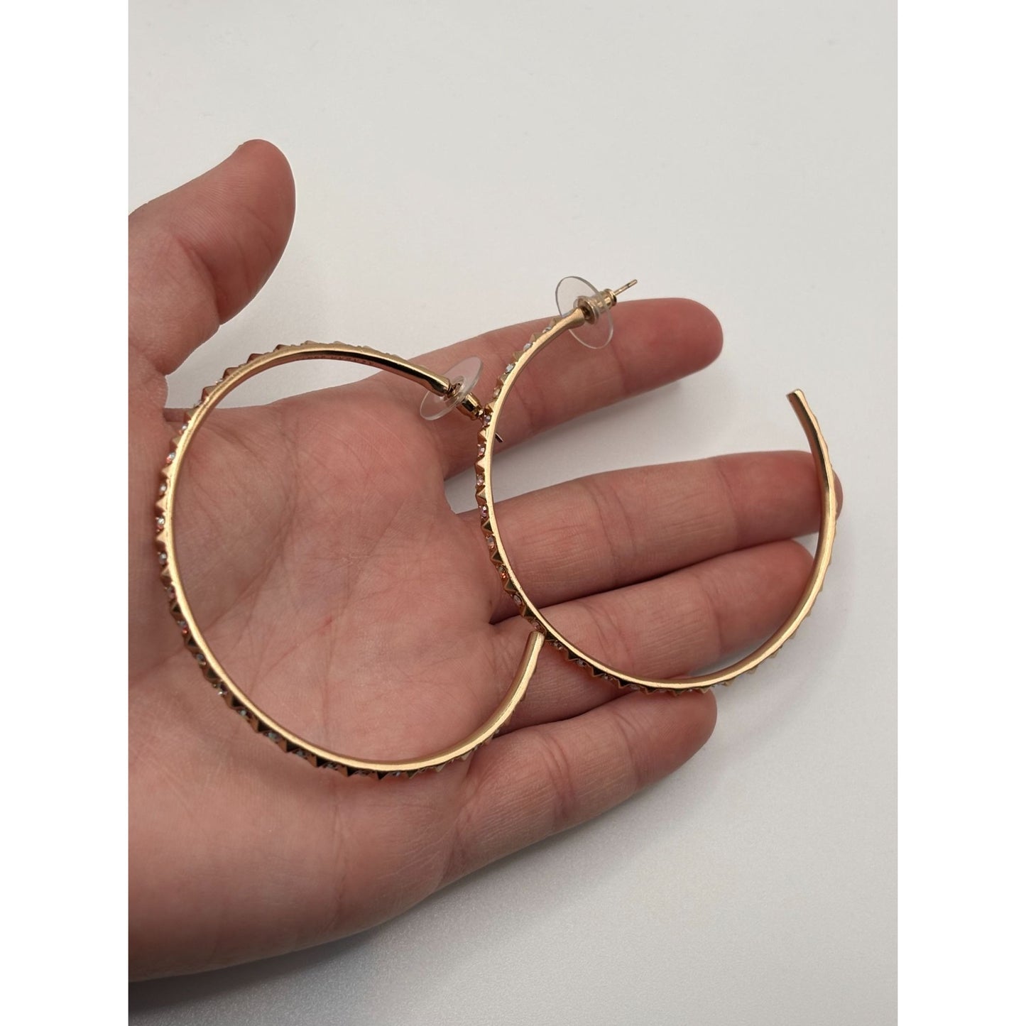 Kendra Scott Gold Studded Geometric Large Hoop Earrings