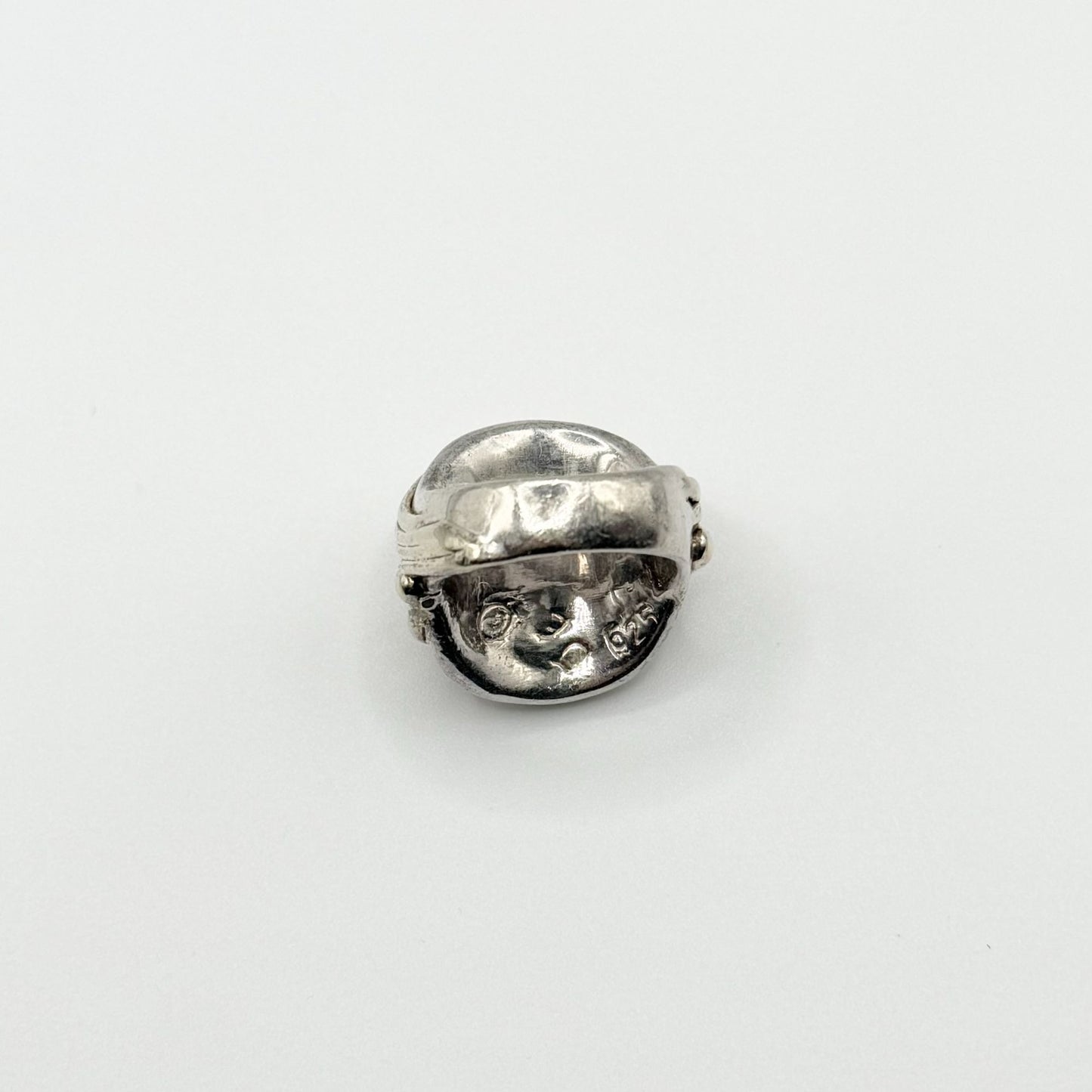 Sterling Silver Two-Tone Ring Signed JE 925 Size 8.5